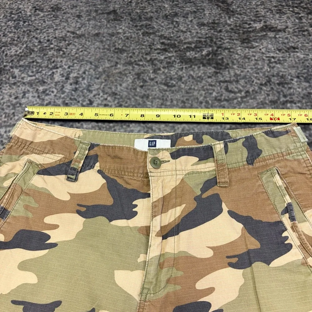 Vintage Y2K Gap Camo Cargo Shorts Mens 34 Green Brown Baggy Skater Grunge